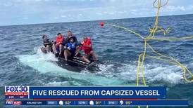 Coast Guard rescues 5 boaters after vessel capsizes 11 miles offshore from Mayport