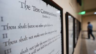 Judge hears arguments to block Louisiana's Ten Commandments displays in schools