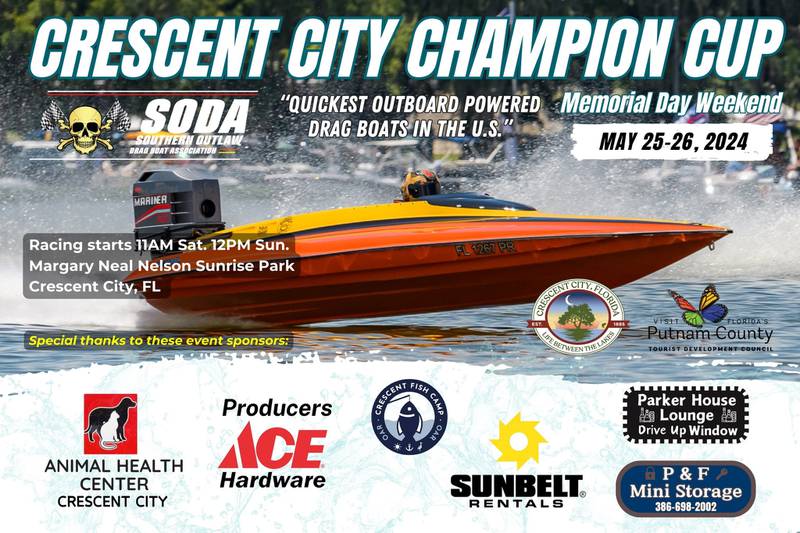 The "quickest outboard powered drag boats in the U.S. come to Crescent City on May 25-25.
