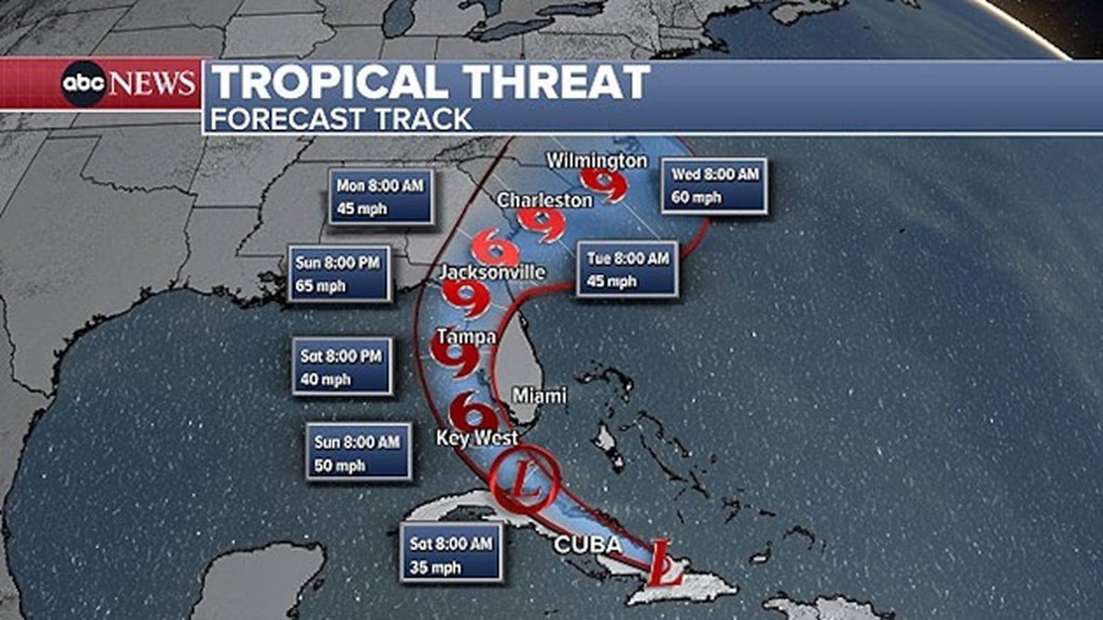 State of emergency issued in Florida, 90 chance of tropical depression